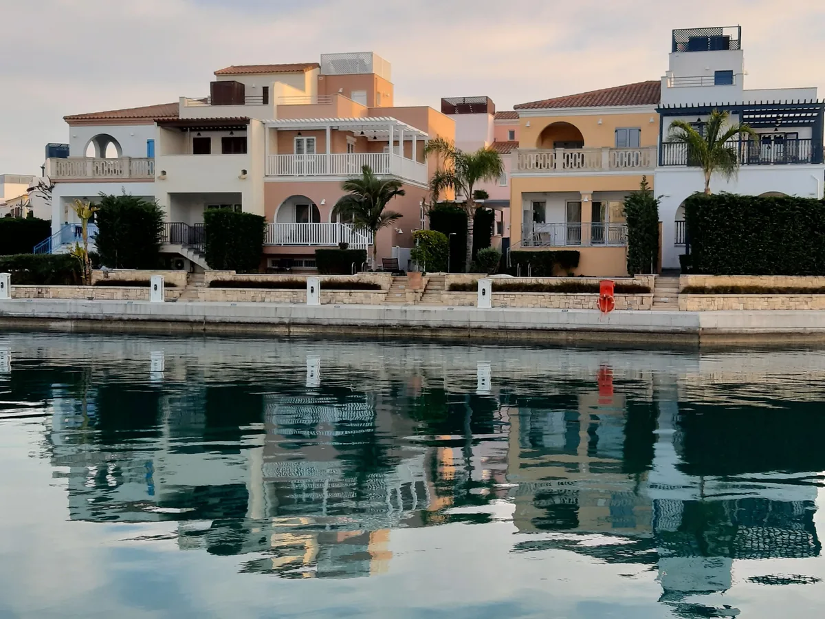 Waterfront homes beside a canal